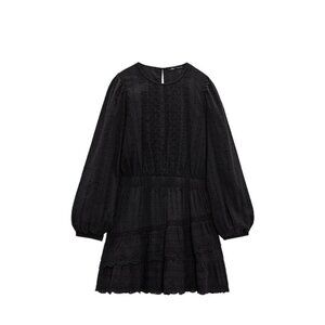 ZARA SHORT DRESS WITH LACE DETAILS BLACK SIZE M | 7200/220